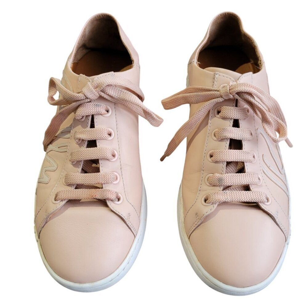 Women's Bally Pink Leather Sneakers Size 5.5